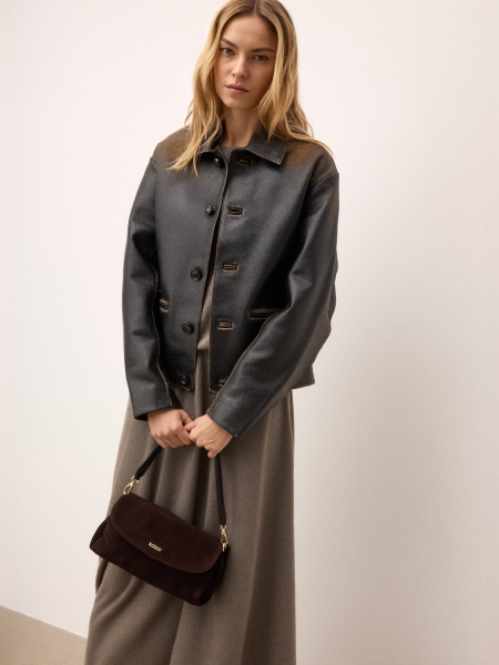 Borsa postale marrone con patta ASTRE