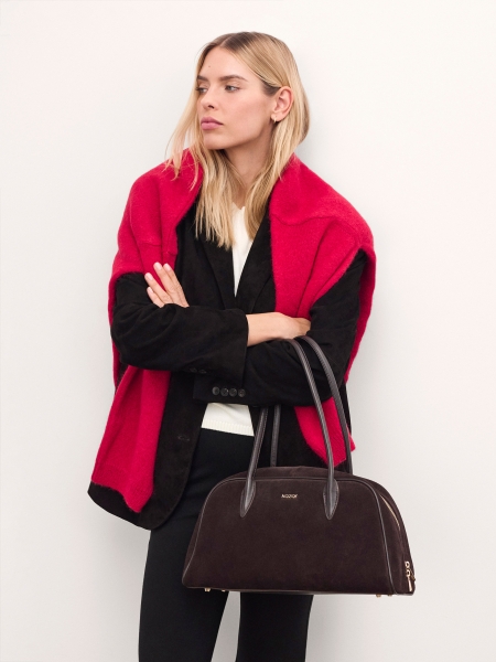 Borsa in pelle scamosciata marrone KYLE