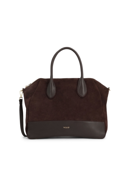Tote in pelle scamosciata marrone dalla forma morbida AVIELLE