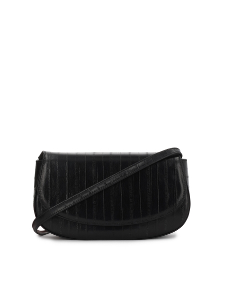 Borsa rigida nera con motivo unico NALYA