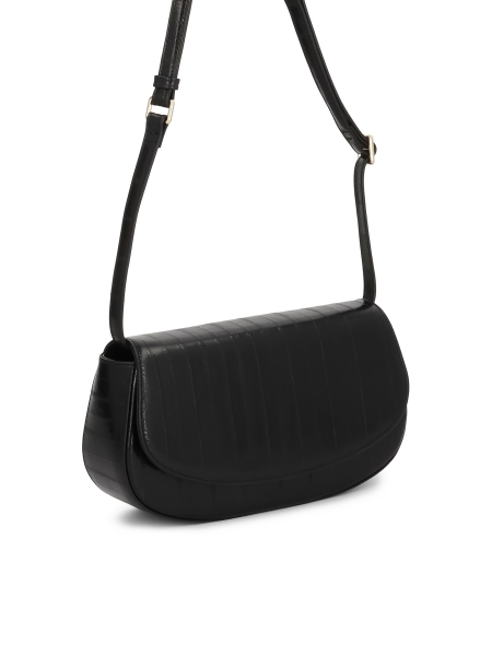 Borsa rigida nera con motivo unico NALYA