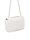 Borsa a tracolla trapuntata bianca con catena  VIDIA