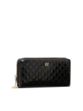 Portafoglio grande in vernice nera con design in rilievo ROLETTE