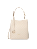 Borsa in pelle con stampa beige VICTORIA