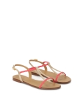 Sandali piatti in pelle rosa e oro CITRINE