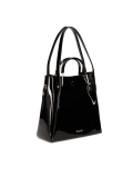 Borsa in vernice nera con manici in metallo ALEXANDRIA