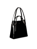 Borsa in vernice nera con manici in metallo ALEXANDRIA