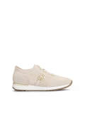 Sneakers da donna in camoscio beige decorate con un monogramma JORDAN