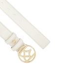 Cintura bianca liscia con fibbia rotonda  MANITA