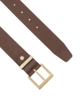 Cintura classica marrone scuro con fibbia dorata  KALMA