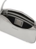 Borsa baguette in pelle argento TILDA