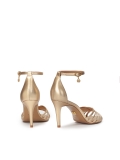 Sandali dorati con tacco pieno SANDY