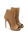 Stivaletto peep toe marrone chiaro con ritagli nella tomaia KANA