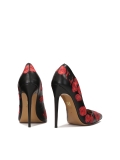 Eleganti tacchi a spillo neri con fiori rossi NEW NATALIE