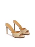 Mules con tacco in pelle beige AUDE