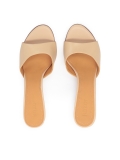 Mules con tacco in pelle beige AUDE