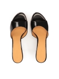 Mules nere minimaliste con tacco alto AUDE