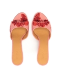 Mules in tessuto rosa con motivo floreale AUDE