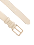 Cintura da donna in pelle bianco sporco con fibbia dorata GLORY