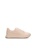 Sneakers da donna in pelle beige chiaro ZINNA