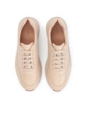 Sneakers da donna in pelle beige chiaro ZINNA