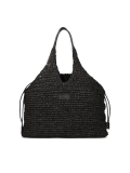 Borsa da spiaggia in rafia nera  HOLIDAY
