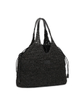 Borsa da spiaggia in rafia nera  HOLIDAY