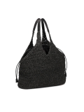 Borsa da spiaggia in rafia nera  HOLIDAY