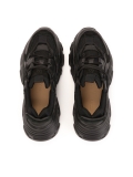Sneakers moderne da donna in pelle nera con suola spessa KS IRA