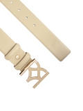 Cintura in pelle liscia beige con fibbia d'effetto  MANUELA