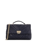 Borsa a mano con catena trapuntata blu navy HALLIE