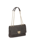 Borsa a mano con catena in camoscio grigio HALLIE