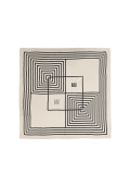 Sciarpa di seta beige con motivo geometrico nero HAMLEY