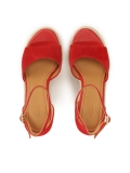 Sandali rossi con tacco e plateau BELLS