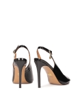 Sandali in vernice nera con tomaia rivestita AUDE