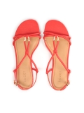 Sandali rossi con suola piatta e sporgenza GERI