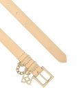 Cintura stretta beige impreziosita da catena con monogramma KAZAR CARROLL