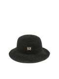 Cappello di paglia nero con monogramma LAGUNA