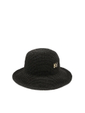 Cappello di paglia nero con monogramma LAGUNA