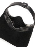 Borsa a tracolla in pelle nera e lana di pecora KS TESS
