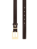 Cintura in pelle marrone scuro con fibbia dorata AGUADA