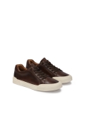 Sneakers da uomo in pelle marrone RAFAC