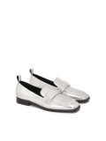Mocassini argentati con punta quadrata ALBA