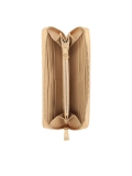 Portafoglio in pelle beige con chiusura a cerniera CERRA