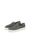 Scarpe in pelle scamosciata grigia con tomaia slip-on con logo KS ETIENNE
