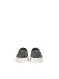 Scarpe in pelle scamosciata grigia con tomaia slip-on con logo KS ETIENNE