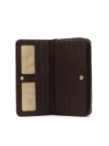 Portafoglio marrone scuro con trapuntatura e logo KAZAR ROLETTE