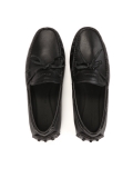 Mocassini in pelle nera con infradito allacciato  BILLY
