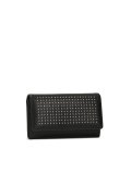 Portafoglio nero di medie dimensioni con rivetti sul davanti  SANTI