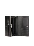 Portafoglio nero di medie dimensioni con rivetti sul davanti  SANTI